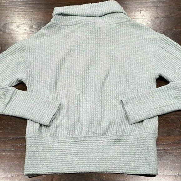 Anthropologie Saturday Sunday Whistler Waffle Cowl Neck Pullover Blueish Green - Picture 9 of 9